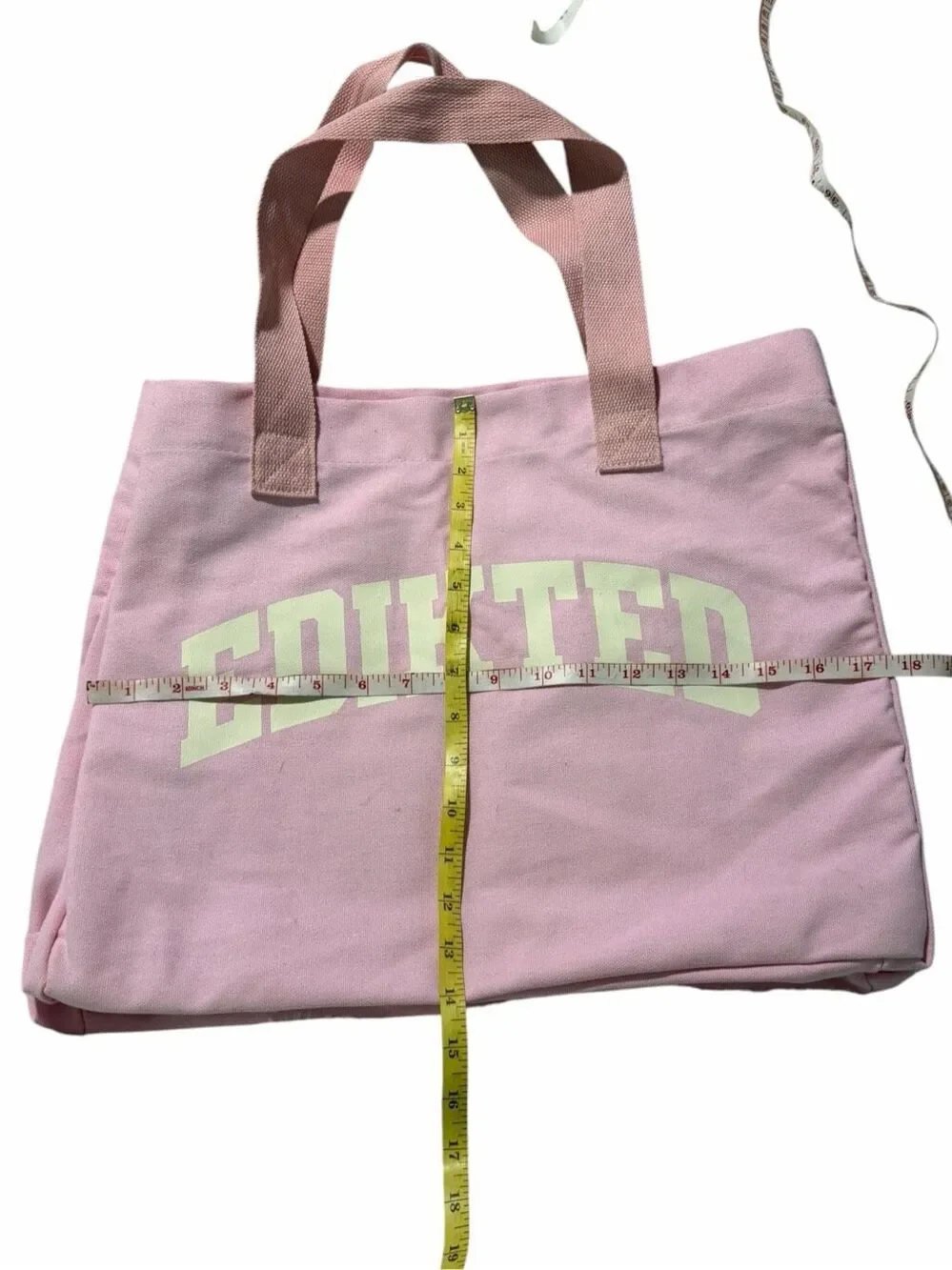 EDIKTED My Edikted Pink Collegiate Graphic Oversized Canvas Tote Bag